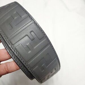 Fendi FF M onogram Gray Leather Shoulder Strap